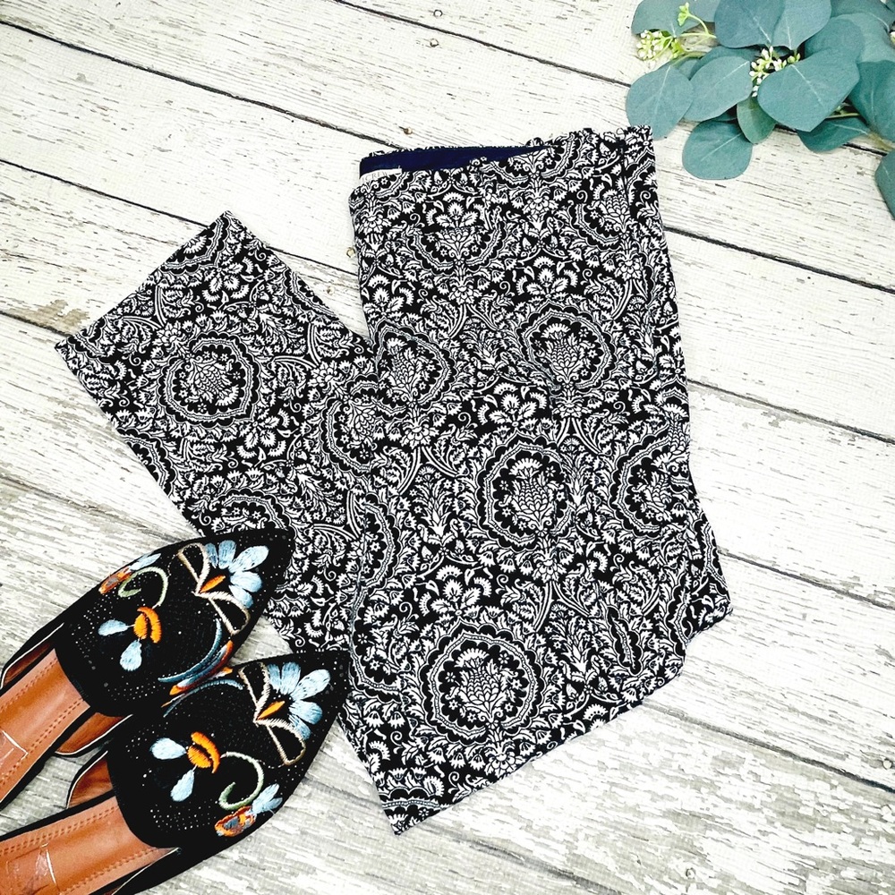 J. Crew Paisley Stretch Winnie Capris Pants